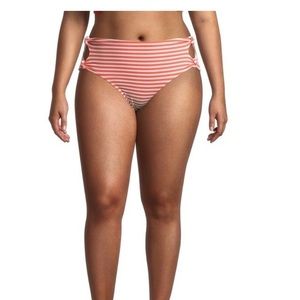 No Boundaries Juniors Plus Size Swim Bottom Side Knots Orange Size 3X (23-25)